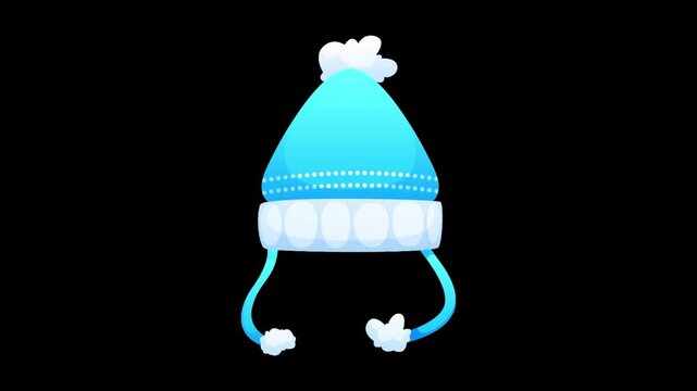 Modern Winter hat animated icon. Winter hat icon animation best cartoon object on transparent background. 