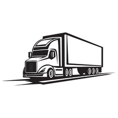 Delivery truck logo design template, Transportation vehicle emblem, Truck isolated on white background