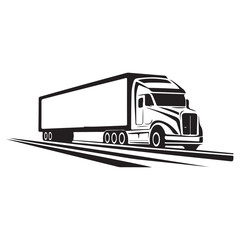 Delivery truck logo design template, Transportation vehicle emblem, Truck isolated on white background