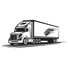 Delivery truck logo design template, Transportation vehicle emblem, Truck isolated on white background