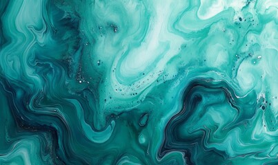 Obraz premium Aquamarine and teal abstract glowing space stars. Watercolor 5ea green grunge abstract painting stylist charming modern texture.