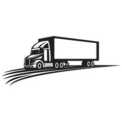 Delivery truck logo design template, Transportation vehicle emblem, Truck isolated on white background