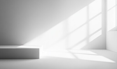 Abstract empty white and gray gradient soft light background of studio room for art work design