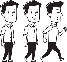 man stands, walk and run icon set . People symbol. Silhouette of a man on an white background