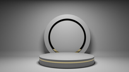 Modern Podium product display background with light effect minimalis design 3d rendering