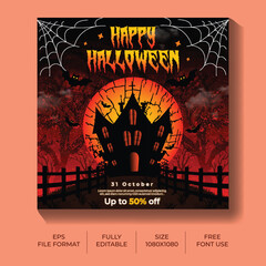 Halloween Party Social Media Post Premium Template