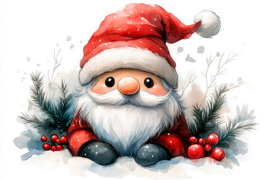 Christmas gnom cute happy winter character.
