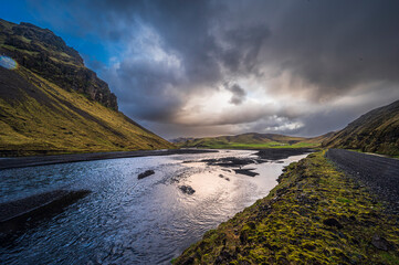 nature sceneries ai the area surrounding the village of Vik, iceland