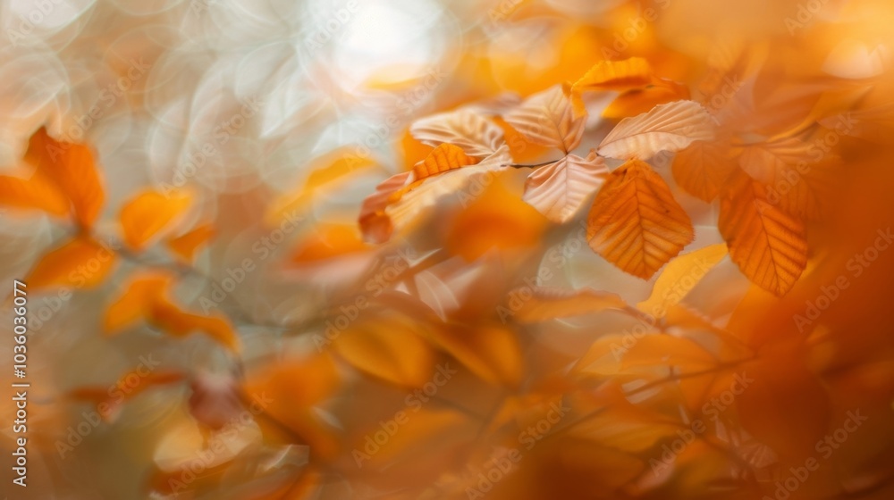 Poster soft layers of blurred lines and gentle color transitions mimic the beautiful hazy quality of autumn