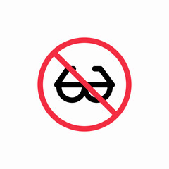 glasses prohibited icon sign vector