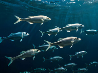 Fototapeta premium Swimming fishes in the sea