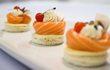 Vegetable dishes with meat, fish and eggs. Snacks, canapes. A variety of snacks. It's time to eat healthy food. Meals by the hour. The concept of a healthy lifestyle.