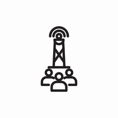 radio broadcast icon sign vector