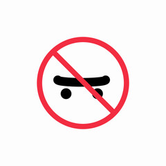 skateboarding forbidden icon sign vector