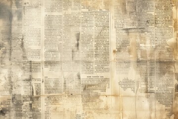 Fototapeta premium OLD NEWSPAPER BACKGROUND GRUNGE PAPER TEXTURE TEXTURED PATTERN WITH SPACE FOR TEXT