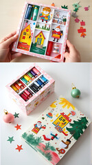 Obraz premium colorful gift boxes add festive touch watercolor sets birthday presents xmas decorations