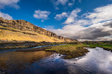 Obraz premium nature sceneries ai the area surrounding the village of Vik, iceland