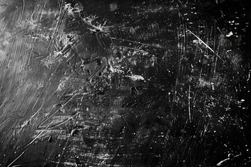 White dust and scratches on black background   layer for photo editor. Horizontal photo