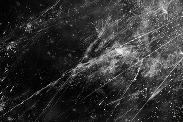 White dust and scratches for overlays on black background.