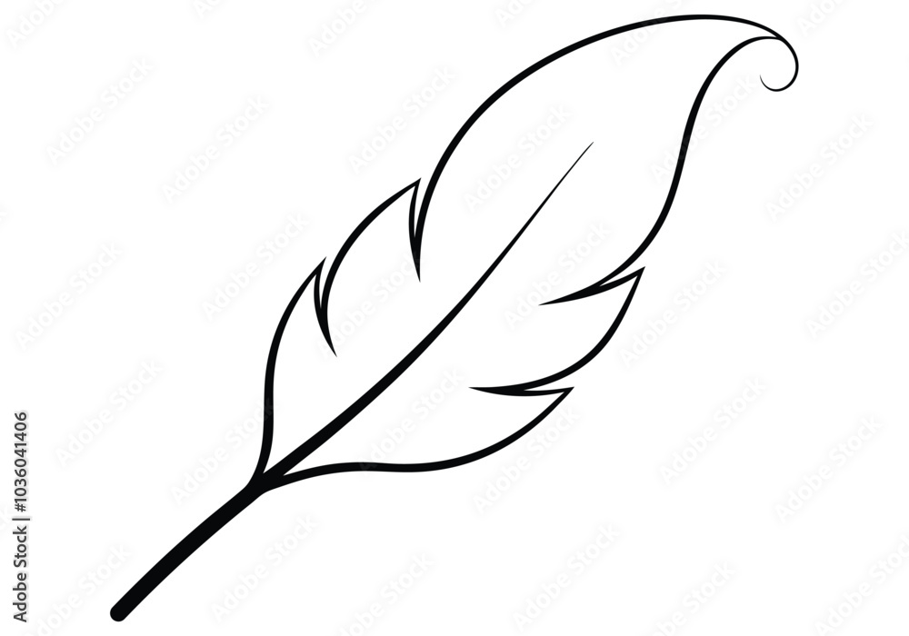 Fototapete continuous line art of a floating feather – elegant minimalist vector