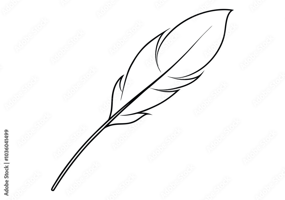 Fototapete continuous line art of a floating feather – elegant minimalist vector