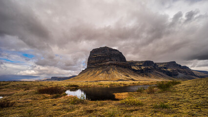 nature sceneries ai the area surrounding the village of Vik, iceland