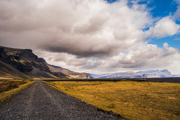 nature sceneries ai the area surrounding the village of Vik, iceland