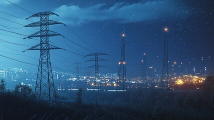 Advanced AI monitoring renewable energy grids, visualized in a sleek, high-tech style, copy space for text right or left or center choose one position, photo shot