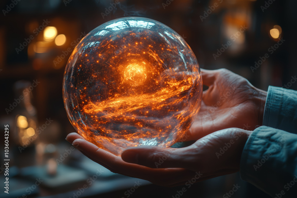 Aufkleber A scientist holding a device that can switch between universes, representing the technological exploration of parallel worlds. Concept of innovation.