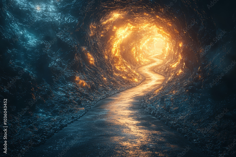 Canvas Prints a road that splits into infinite paths, each leading to a different universe, symbolizing choice and