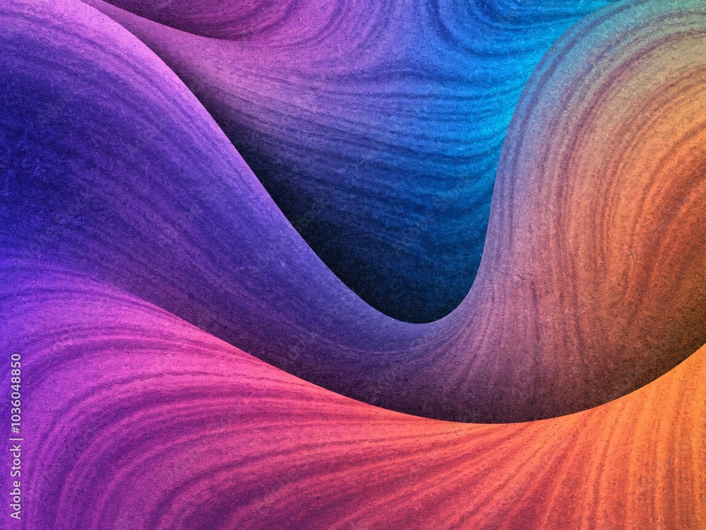 Poster vibrant abstract gradient waves in textured design