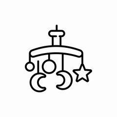 baby crib toy icon sign vector