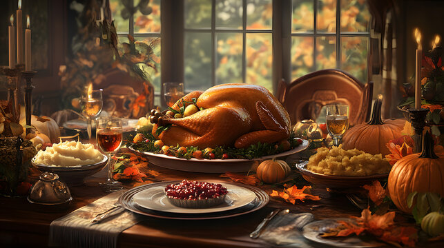 Thanksgiving with this mouth-watering turkey setting table for gethering