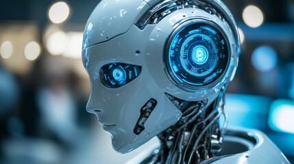 Fototapeta premium AI is becoming more advanced, using 3D technology to create virtual brains that can talk to us. Robots and chatbots powered by AI are answering questions and helping customers online.