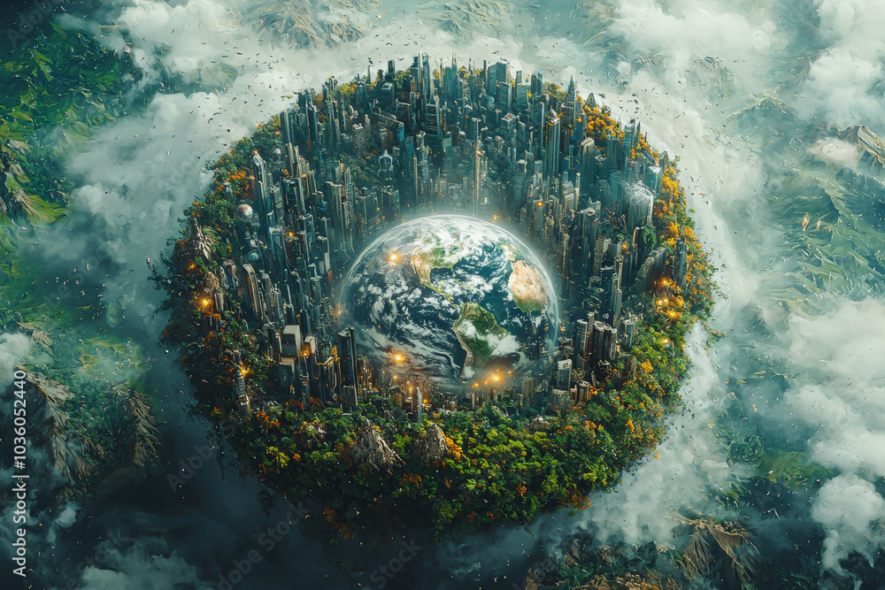 Poster a map of the multiverse showing different earths, symbolizing the complexity of parallel worlds. con