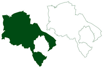 Obraz premium Chilapa municipality (Free and Sovereign State of Guerrero, Mexico, United Mexican States) map vector illustration, scribble sketch Chilapa de Álvarez map