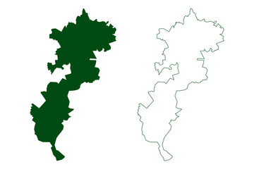 Fototapeta premium Iguala municipality (Free and Sovereign State of Guerrero, Mexico, United Mexican States) map vector illustration, scribble sketch Iguala de la Independencia map