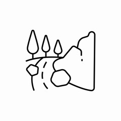 road around the mountain icon sign vector