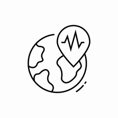 world pulse icon sign vector