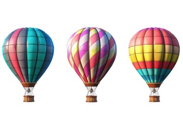 Fototapeta premium Colorful hot air balloons Isolated over white
