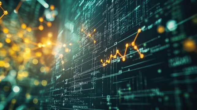 Close-up of intricate science formulas on a transparent computer screen, bright and precise. 32k, full ultra hd, high resolution