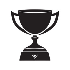 Trophy Cup Vector Isolated On White Background, Award Cup Vector Silhouette