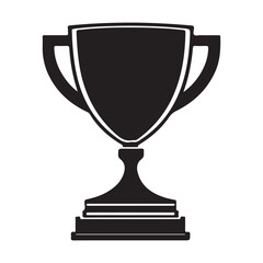 Trophy Cup Vector Isolated On White Background, Award Cup Vector Silhouette