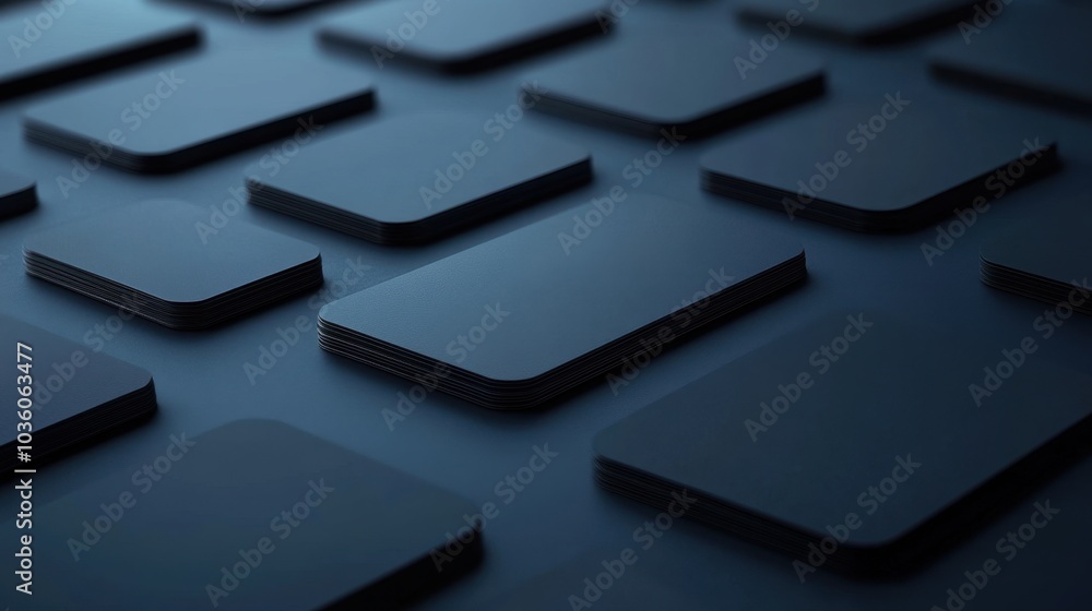 Poster abstract arrangement of dark rectangular shapes on a textured surface, creating a minimalist aesthet