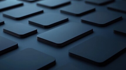 Abstract arrangement of dark rectangular shapes on a textured surface, creating a minimalist aesthetic of depth and dimension