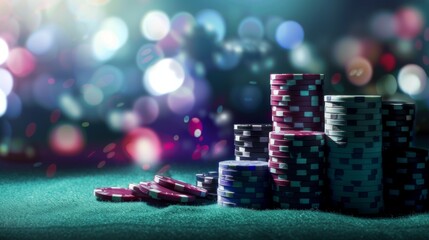 Poker cards with win combination. The player hand holds a winning combination in a game in a poker