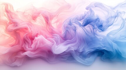 Fototapeta premium Flowing pink and blue abstract fabric waves
