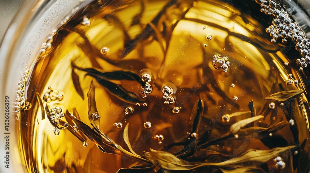 Poster a close-up image of a bowl filled with water that has several large bubbles on its surface below, th