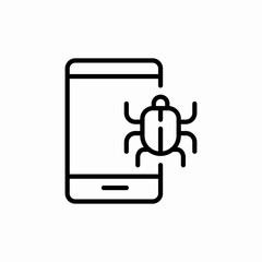 phone bug icon sign vector