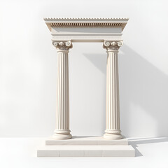 roman column in minimal style on empty background